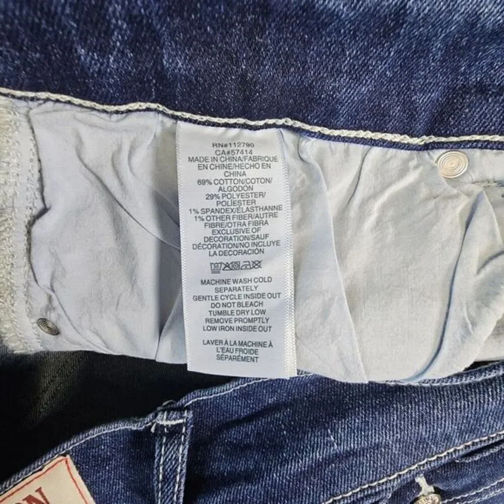 NWT True Religion Ricky Flap SN Men Blue Denim Jeans Size 36x34 Relaxed Straight